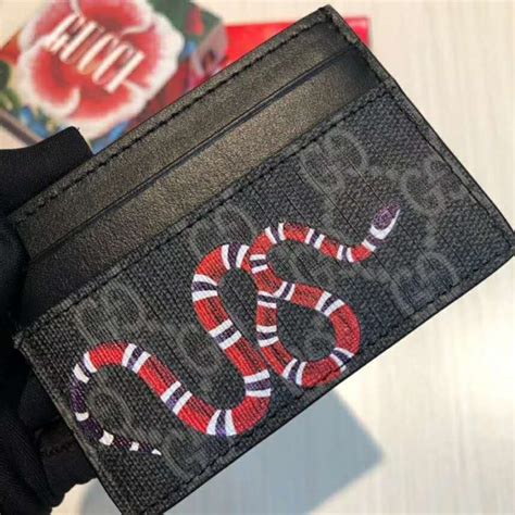 gucci phone case king snake|GG Supreme Black Kingsnake Print Card Case .